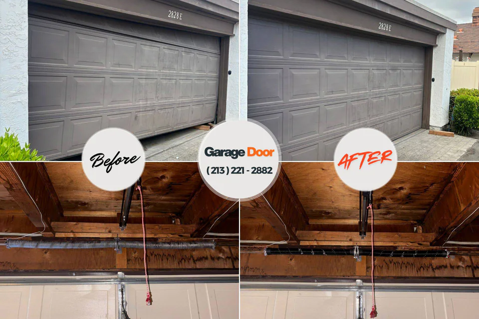 Before and after: garage door repair Monaca, PA